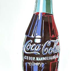 XL Coca Cola Ice Cold Plaque en Email Émaille Plaque Émail Signer 90 X 39 CM