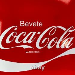 XL Coca Cola Plaque Émaillée Nostalgique Française 50x50cm Carrée