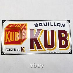 XL KUB Bouillon Logo 25x50 CM Plaque en Email Émaille Plaque Émail Signer