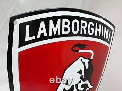 XL Lamborghini Plaque en Email Émaille Plaque Logo Émail Signer 50x40 CM