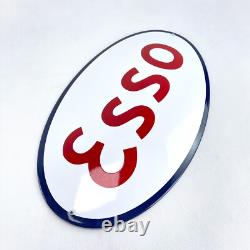 XL Logo ESSO Emaille Ovale Panneau Signalétique 50 x 29 cm