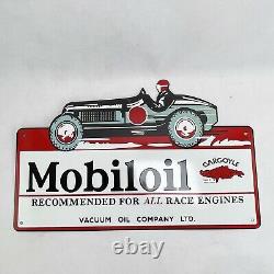 XL Mobiloil Logo Motor Oils Plaque en Email Plaque 38x60 CM Émail Signer