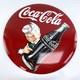 XL Plaque Emaillette Coca Cola Ronde En M&eacute;tal &Eacute;maill&eacute; &Oslash; 50 cm
