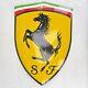 XL Plaque en Émail Logo Ferrari Scuderia Cavallino Rampante Émail Signer 65x46cm