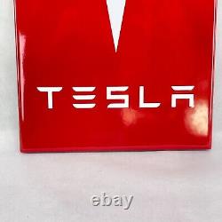 XL Tesla Logo Plaque en Émail Émaille Émail Signer 50x35 CM
