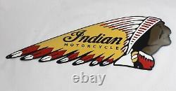 XXL Indian Motorcycle Plaque en Email Plaque Émail Signer 83x31 CM