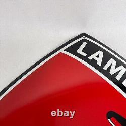 XXL Lamborghini Logo Plaque en Email Émaille Plaque Émail Signer 65x47 CM