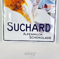 XXL Mika Suchard Saint-Bernard Chocolat 100x52 CM Plaque en Email Émaille Plaque
