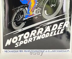 XXL NSU Motos Logo Plaque en Email Plaque Émail Signer 68x47 CM