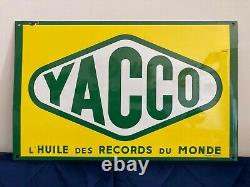 YACCO Plaque émaillée publicitaire de garage, Vitracier Neuhaus, TOP ÉTAT
