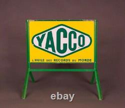 YACCO Plaque émaillée publicitaire de garage, Vitracier Neuhaus, TOP ÉTAT