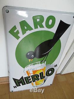 == plaque emaillee FARO MERLO = original de 1933 = tres bon etat = tres rare =